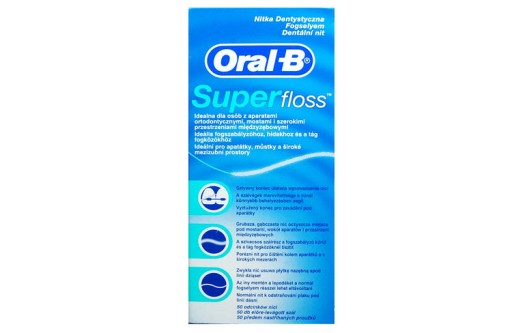 РЕЗЬБЫ ORAL-B SUPERFLOSS ОРТО-ОРТОДОНТИЧЕСКИЕ НИТКИ