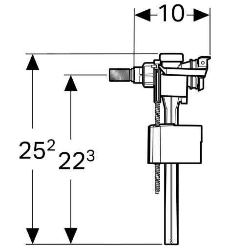 Заправочный клапан Geberit для керамического бачка