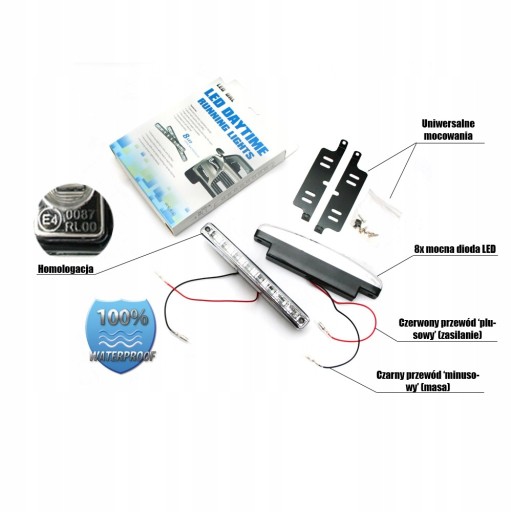 DAYTIME DAY ходовые огни-J DRL 16 LED, омологация
