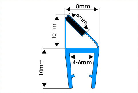 У7 МАГНИТНАЯ ПРОКЛАДКА ДЛЯ ДУШЕВОЙ КАБИНЫ ДЛЯ ДВЕРИ С МАГНИТОМ 4-6ММ