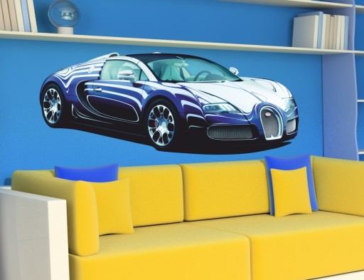 НАКЛЕЙКИ НА НАСТЕНУ BUGATTI VEYRON Автомобили 100x39 см