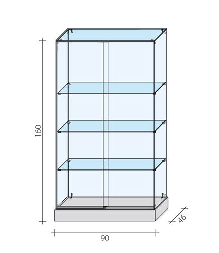 Стеклянная витрина с раздвижными дверями