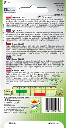 ЛУК ГЛОБО (ALLIUM CEPA L.) ПОЗДНИЙ ОЧЕНЬ КРУПНЫЙ ДО 1 КГ - СЕМЕНА 2 Г