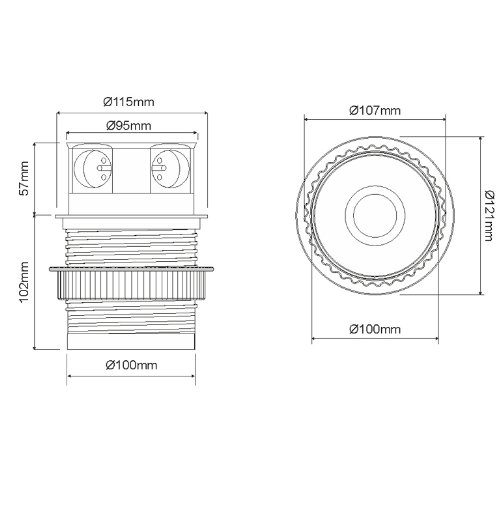 TETRA BOX 4x230V Дизайнерская настольная розетка