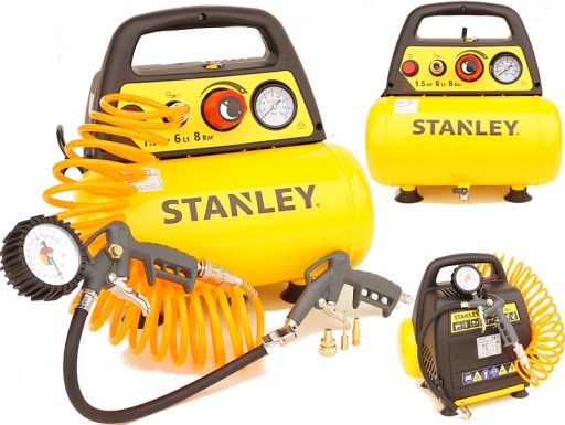 STANLEY COMPRESSOR COMPRESSOR 6L 8 BAR + НАБОР из 6 предметов.