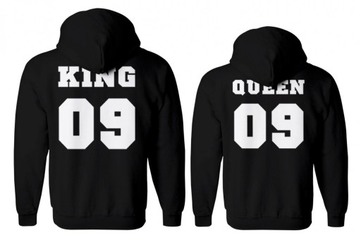bluzy dla par z kapturem QUEEN09 i KING09 roz.S