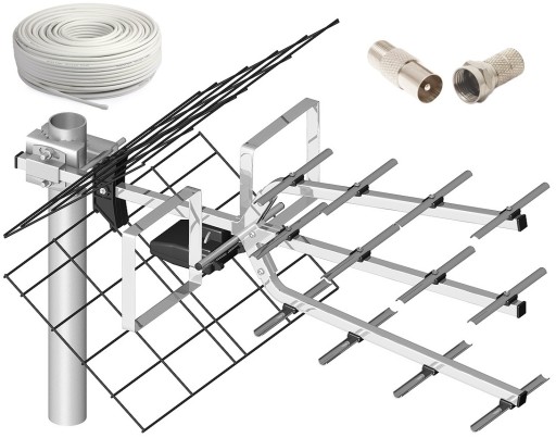 NAJMOCNIEJSZA ANTENA DVB-T Tri-Digit MINI +Kabel+F