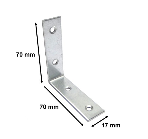 KĄTOWNIK MONTAŻOWY ŁĄCZNIK 70x70x17 kpl 10 sztuk