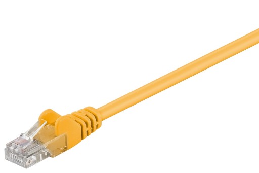 Kabel przewód patchcord UTP kat 5e żółty 1m