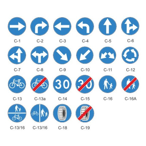 Naklejka znaku Drogowego C Lico 400mm Typ I