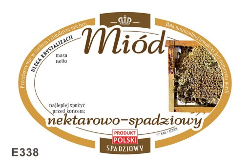 Etykiety na Miód Nektarowo-Spadziowy (100szt) E338