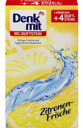 Denkmit kostka zawieszka do WC cytrynowa 4 x 40g