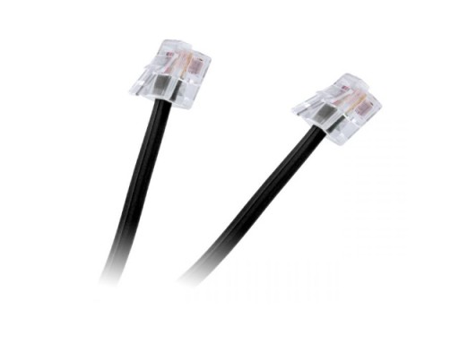 Kabel telefoniczny RJ11 wtyk wtyk 3m Czarny