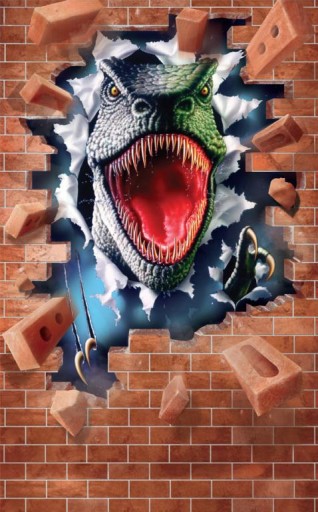fototapeta Dinozaury Wyskakujący Dinozaur 244x152c