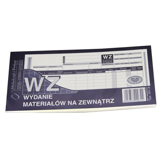 DRUK Wydanie Materiałów Na Zewnątrz WZ 1/3 A4