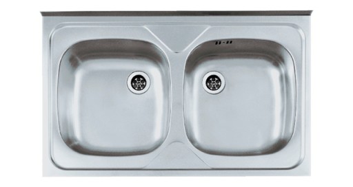 ZLEWOZMYWAK STALOWY NAKŁADANY 80X50 DECOR SYFON