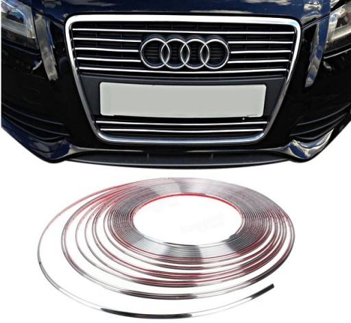 LISTWA CHROM CHROMOWANA NA GRILL AUDI A4 B6 B7 B9 A3 8P 8V Q3 Q5