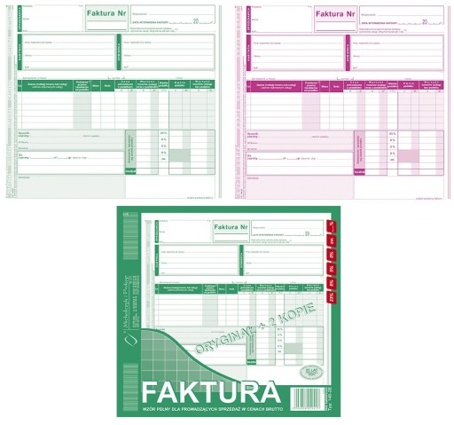 DRUK FAKTURA 148-2E 1+2 WZÓR PEŁNY SPRZEDAŻ W CENACH OD BRUTTO