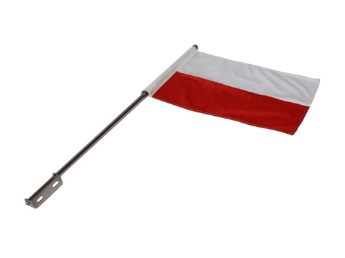Maszt motocyklowy 72 cm + Flaga Polska bez godła Flagi Polski PREMIUM