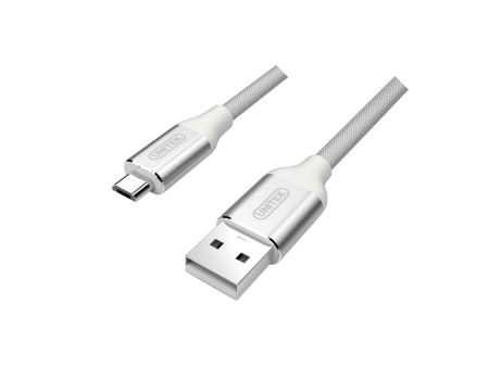 Kabel USB micro Premium Unitek Y-C4026ASL 100cm Nylon Silver