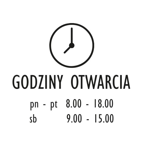 Godziny Otwarcia na Sklep szybę Naklejka Czynne !!