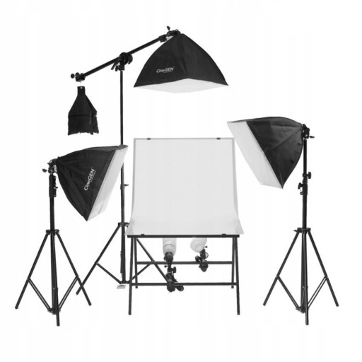 Komplet do fotografii produktowej stół 60x100 3x softbox