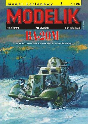 Modelik nr 23/08 Rosyjski samochód BA-20M 1:25