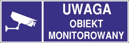 Naklejka uwaga obiekt monitorowany O2 7x21 cm