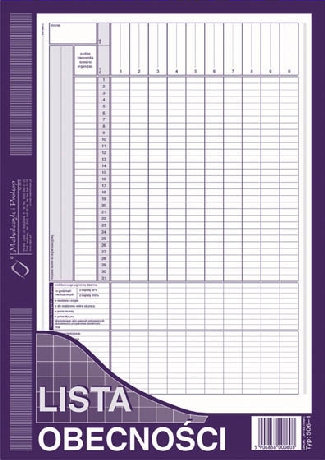 Druk MiP Lista obecności A4 506-1 11381