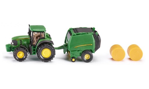 SIKU 1665 TRAKTOR CIĄGNIK JOHN DEERE Z PRASĄ