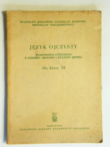 JĘZYK OJCZYSTY dla klasy XI Jodłowski, Rospond