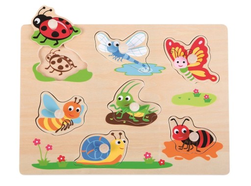 LELIN UKŁADANKA Z UCHWYTAMI ROBACZKI PUZZLE