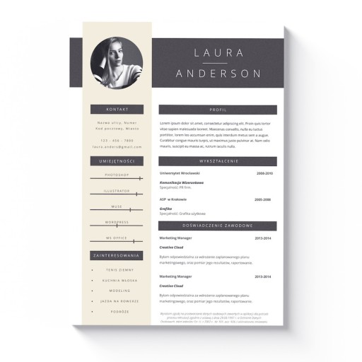 KREATYWNY SZABLON CV + LIST MOTYWACYJNY MS WORD