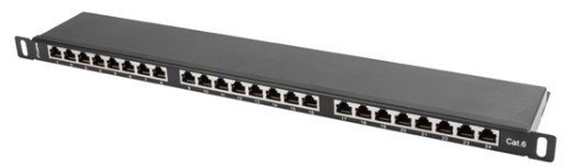 PATCH PANEL 24 PORT 0.5U KAT.6 FTP CZARNY LANBERG