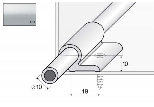 ALUMINIOWY PRĘT SCHODOWY 90cm SREBRO z uchwytami