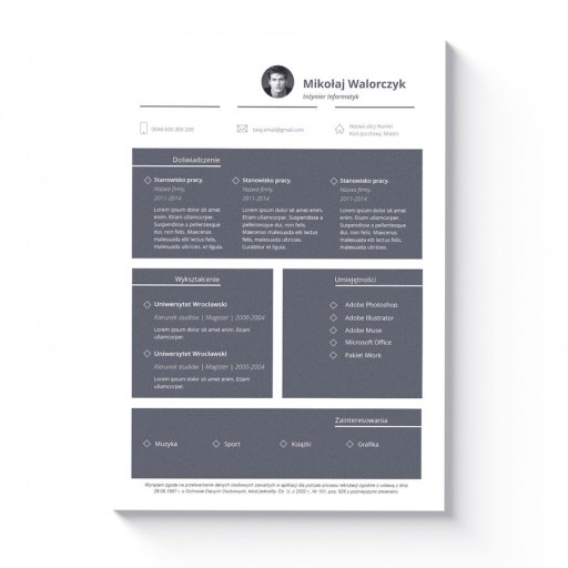 NOWOCZESNY SZABLON CV + LIST MOTYWACYJNY MS WORD