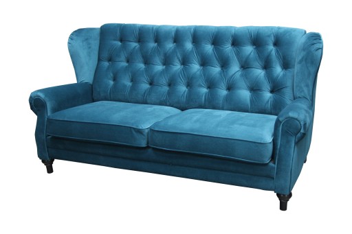 Sofa Chesterfield Tkanina Kanapa Turkusowa LUNA