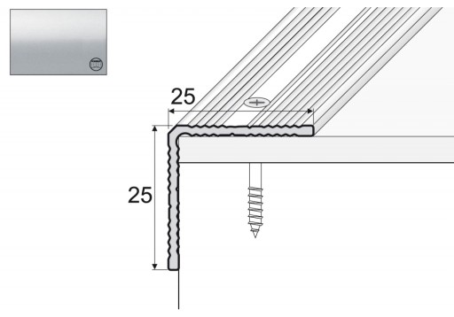 Kątownik aluminiowy A40, 120cm SREBRO 25x25mm