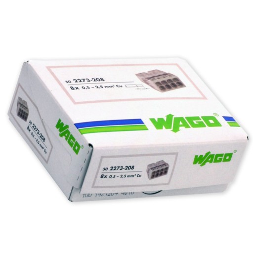 SZYBKOZŁĄCZKA WAGO NA DRUT 8x0,5-2,5mm² 50szt