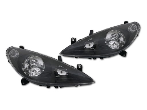 REFLEKTOR LAMPA KPL PEUGEOT 307 2001- CZARNE BLACK