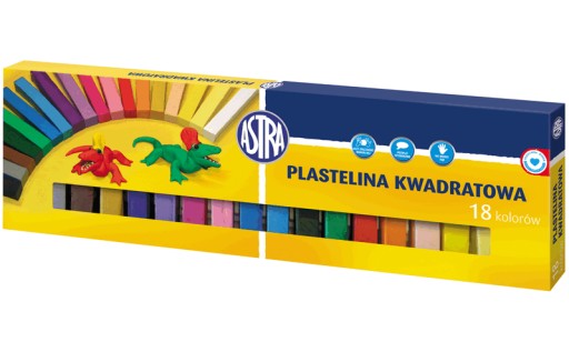 PLASTELINA KWADRATOWA 18 KOL. ASTRA