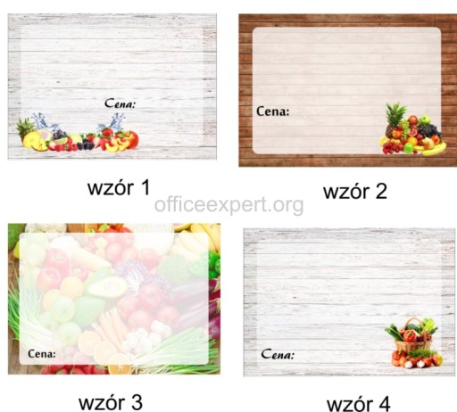 Cenówki laminowane OWOCE WARZYWA warzywniak 111x154 a20