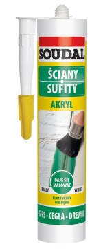 SOUDAL SILIKON AKRYL BIAŁY ŚCIANY SUFITY 280ML