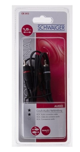 KABEL 2 RCA -2 RCA CINCH PRZEWÓD AUDIO 1,5 M