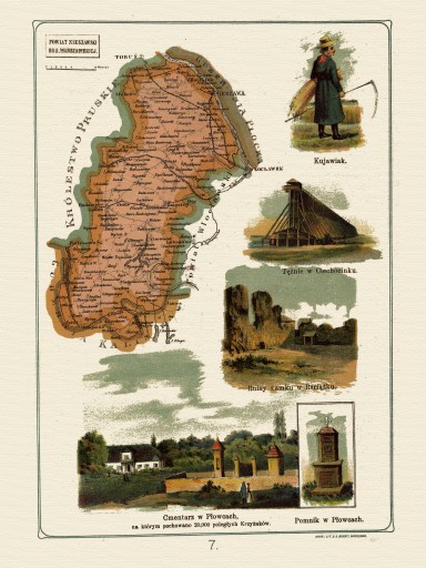 mapa ilustrowana NIESZAWA Bazewicz 40x30 cm