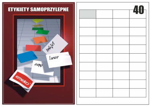 ETYKIETY SAMOPRZ. NAKLEJKI A4 EP3657/40 48,5X25,4