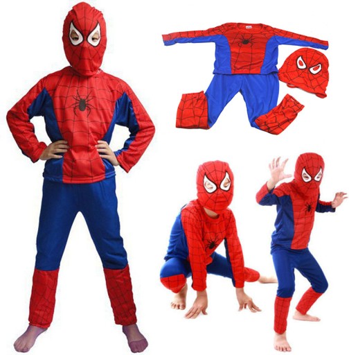 Spiderman przebranie strój maska pająk S - 98 cm