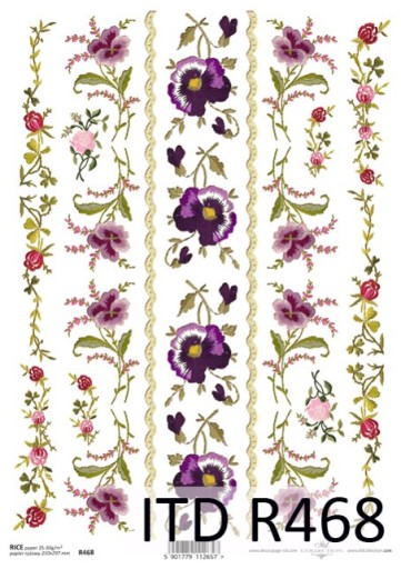 Papier RYŻOWY R0468 z włoskami A4 decoupage