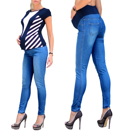 WYGODNE BAWEŁNIANE JEANSY DŻINSY CIĄŻOWE 344_do3XL