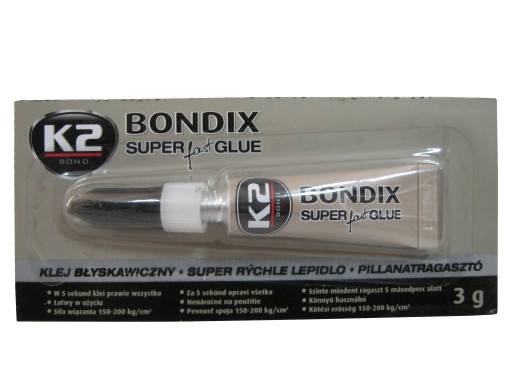 K2 BONDIX SUPER GLUE KLEJ BŁYSKAWICZNY 5 SEKUNDOWY